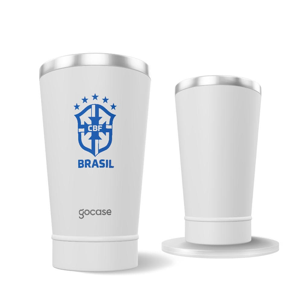 Copo Térmico Cerveja + Ebook - CBF - Escudo Azul