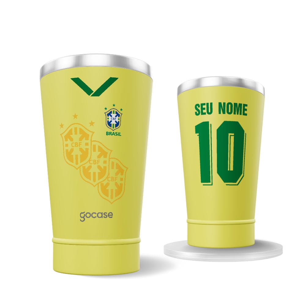 Copo Térmico Cerveja + Ebook - CBF - Uniforme 1994 - Personalizado